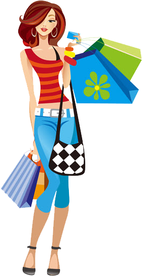 Home - Shopping Girl Cartoons (286x597)