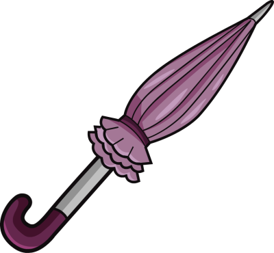 Closed Umbrella Clip Art Purple - Closed Umbrella Clipart (400x370)