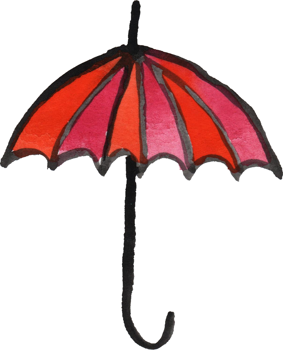 Free Download - Umbrella Watercolor Png (966x1196)