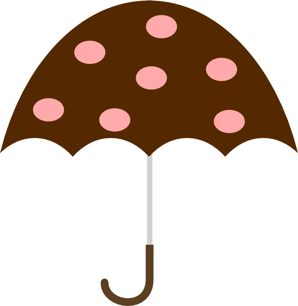 Polka Dot Umbrella Clip Art At Clker - Umbrella Clip Art (582x599)