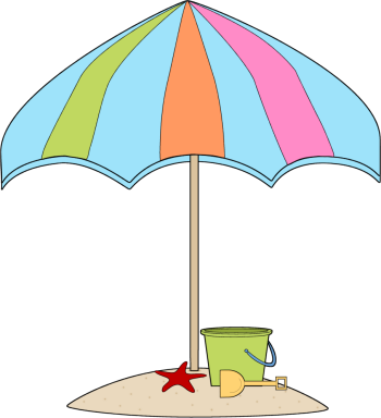 Unique Beach Umbrella Cartoon Summer Sand Clip Art - Sand Toy Clipart (350x384)