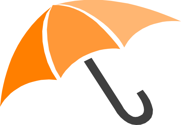 Orange Umbrella Clip Art - Pink Umbrella Clip Art (600x415)