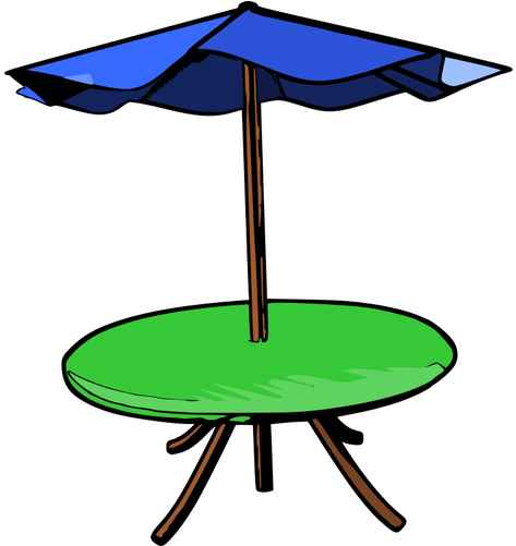 Pool Umbrella Cliparts - Patio Table Clipart (500x500)