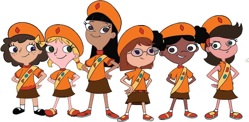 Clipart Girl Friends Clip Art Magic - Phineas And Ferb Fireside Girls (873x443)