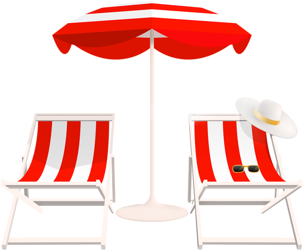 Beach Umbrella And Chairs Png Clip Art - Beach Umbrella And Chair Png (600x495)