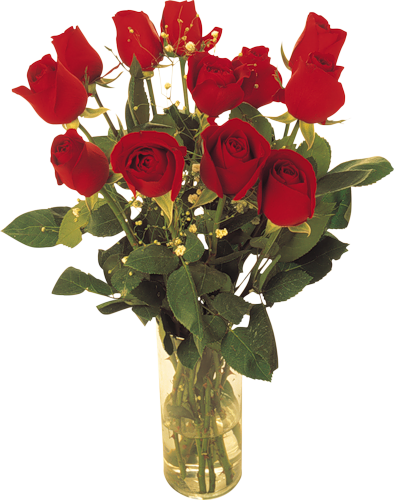 Png Wazony Kwiaty - Red Roses (394x500)