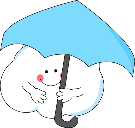 Cloud Under Umbrella - Cloud And Umbrella Clipart (550x521)