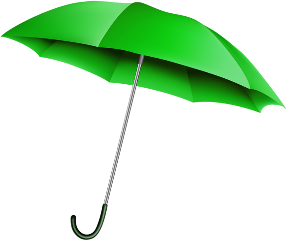 Green Umbrella Transparent Png Clip Art Image - Clip Art (600x500)