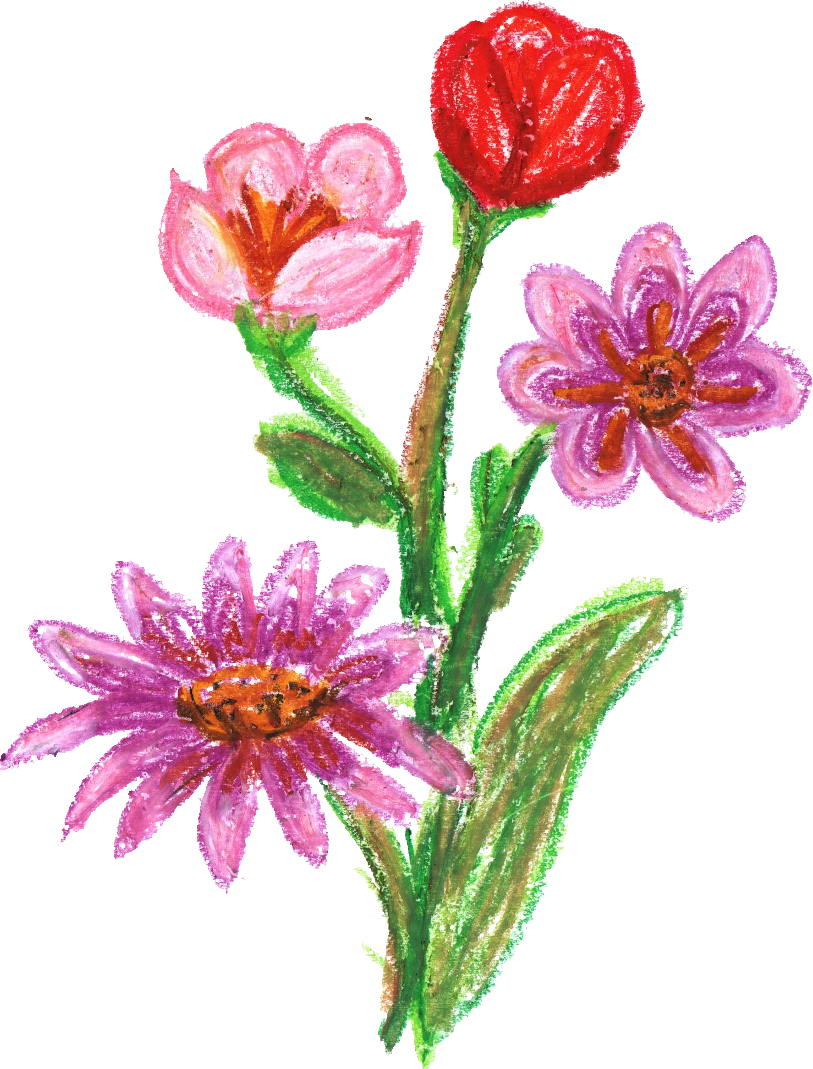 Free Download - Crayon Flowers Png (813x1069)