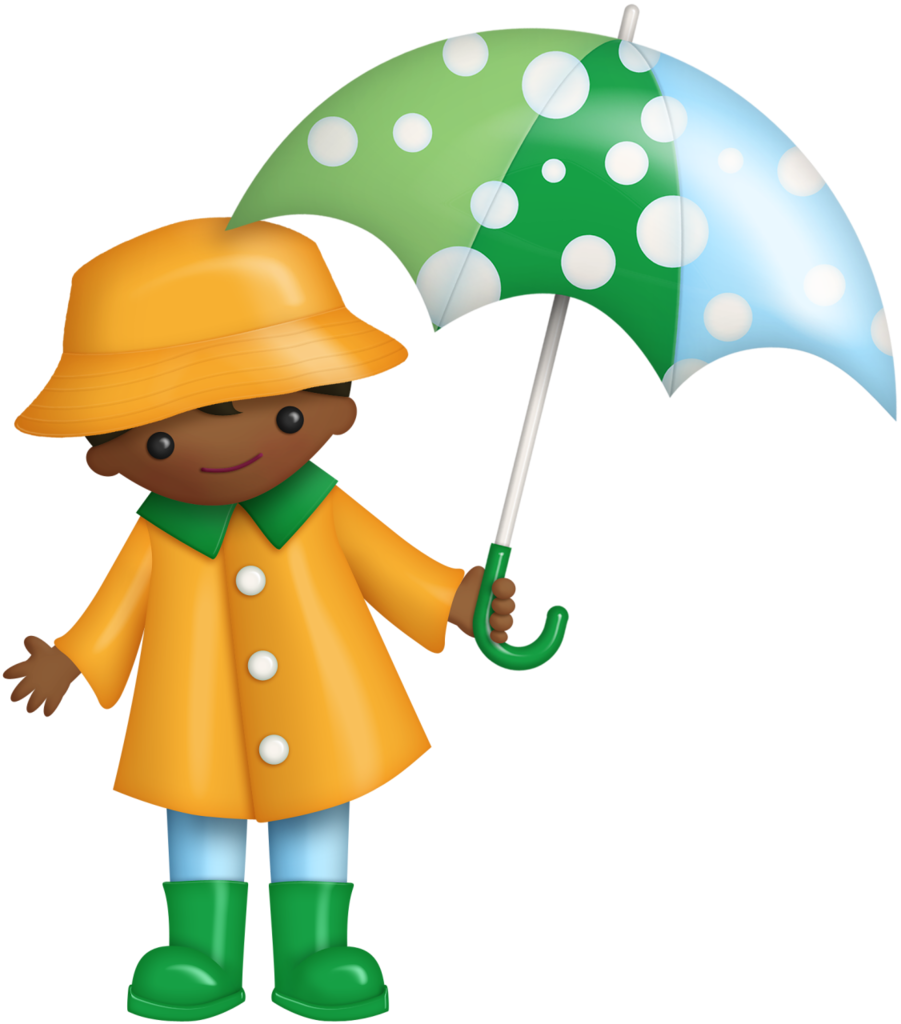 B *✿* Sunshine Rain - Kids With Umbrella Clip Art (901x1024)