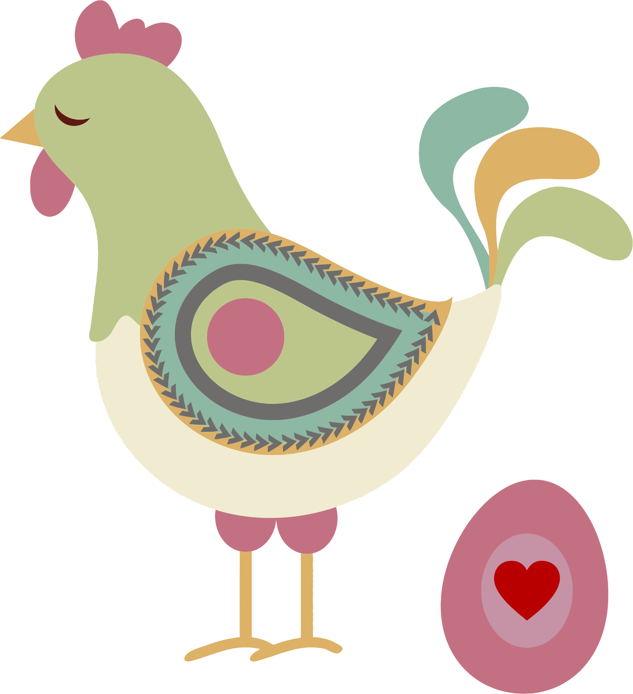 Chicken And Egg - Chicken Illustration (2092x2292)