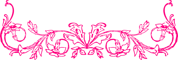 Pink Flower Borders Png (600x204)