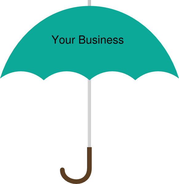 Turquoise Umbrella Clip Art At Clker - Teal Umbrella Clipart (582x599)