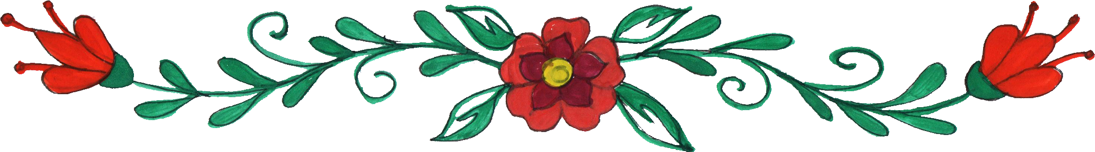 Free Download - Flowers Border Transparent (2191x305)