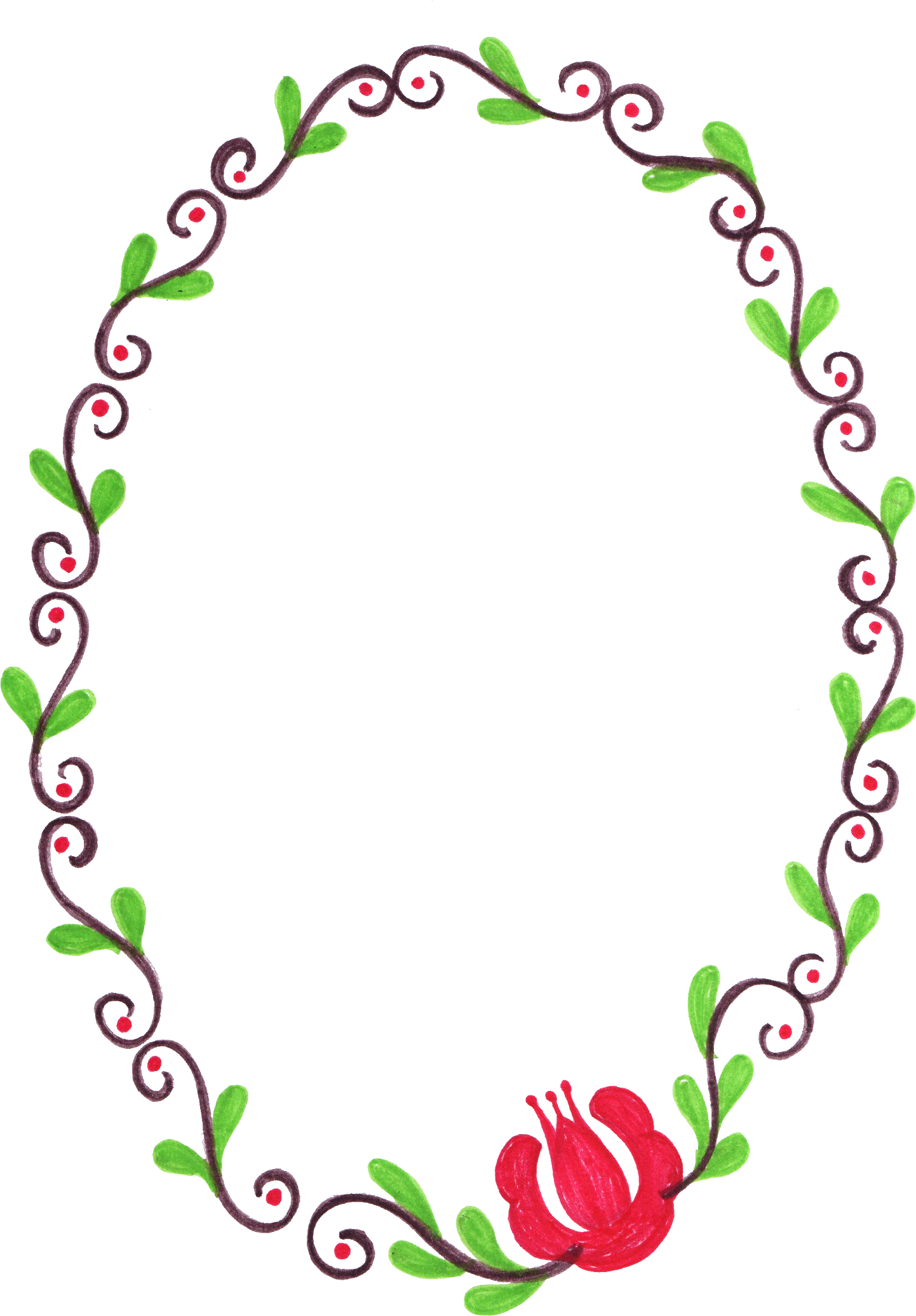 Free Download - Flowers Frame Transparent Free (1442x2069)