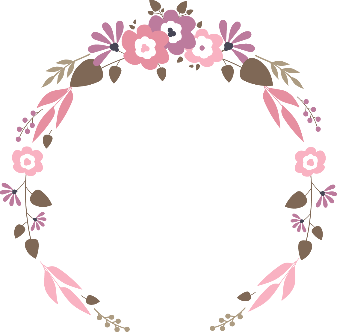Vector Floral Garland Wedding Flat - Vectores Florales Png (1125x1110)