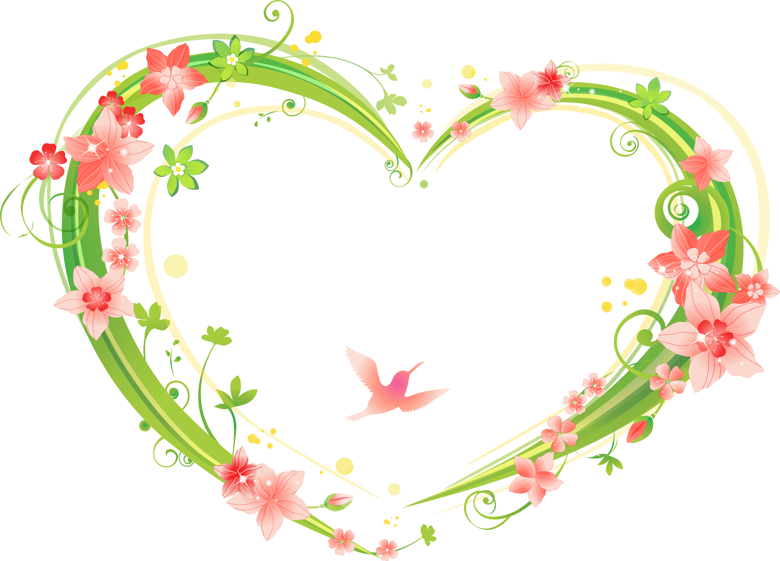 Heart-shaped Flowers Frame 2660*1914 Transprent Png - Flowers Frame Png Hd (2660x1914)