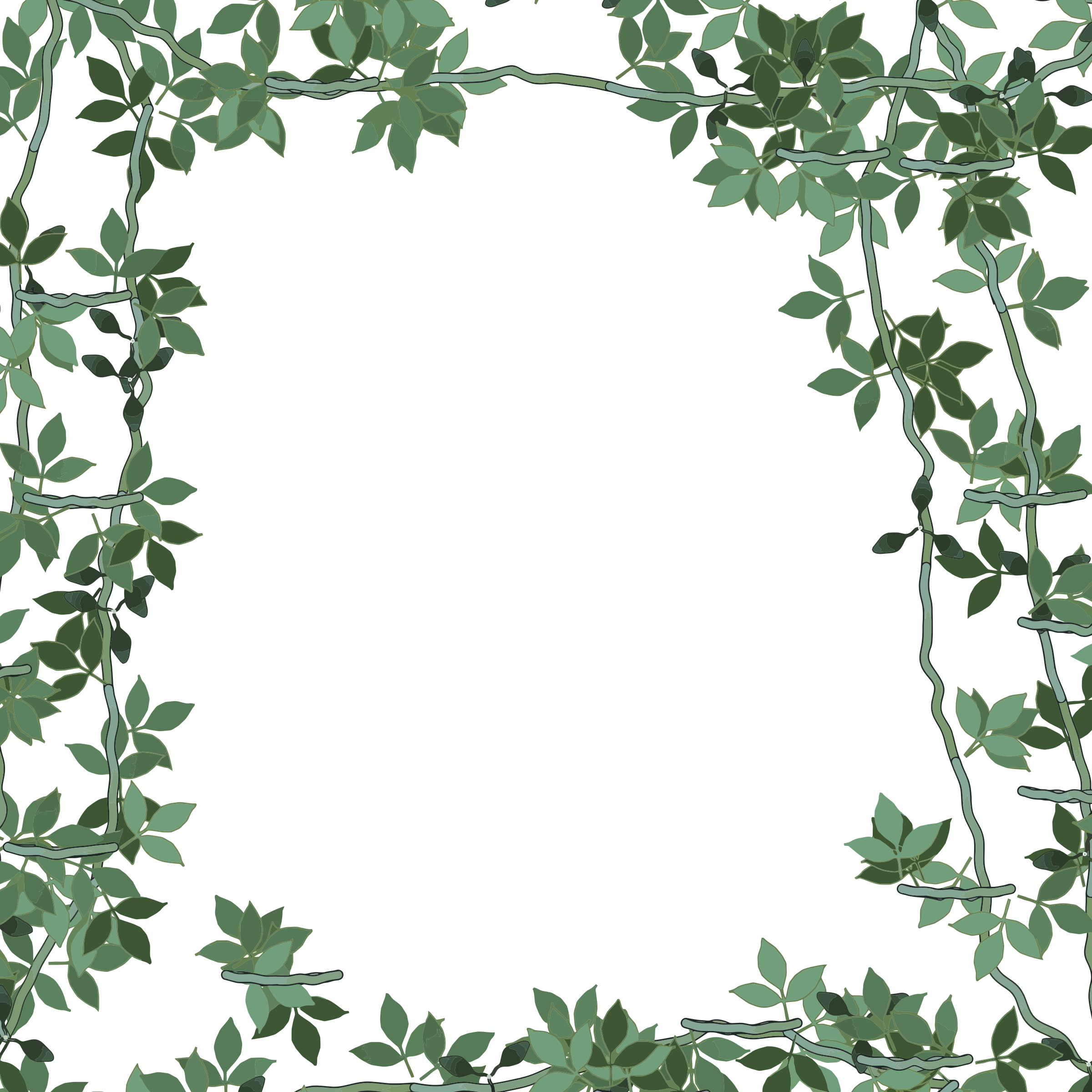 This Free Icons Png Design Of Green Floral Frame - Green Floral Frame (2400x2400)
