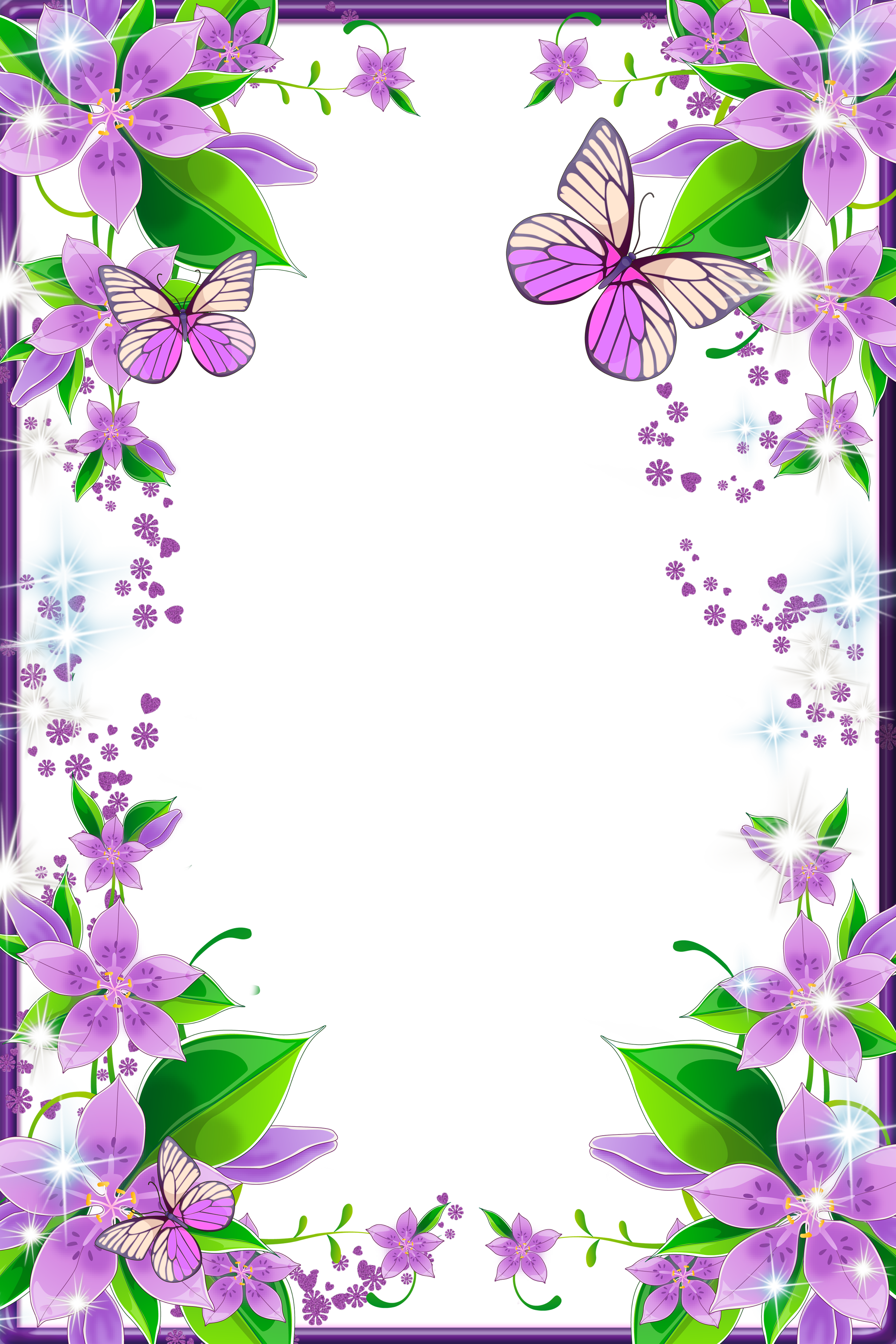 Light Purple Flowers And Butterflies Transparent Png - Light Purple Flowers And Butterflies Transparent Png (3000x4500)