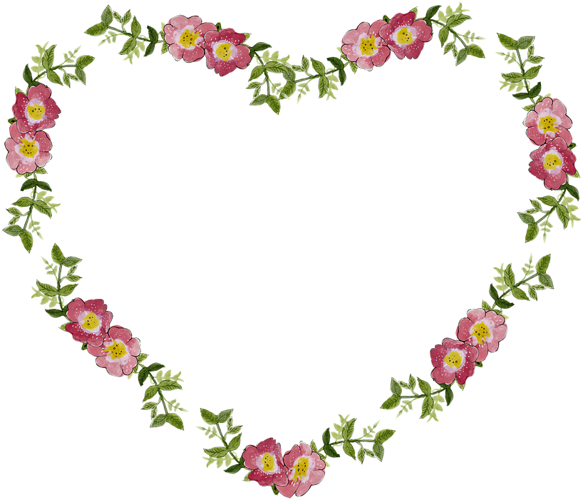 Bridal Frame Cliparts 12, - Flower Heart Frame Png (838x720)