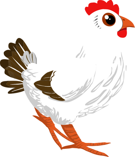 White Chicken - Cartoon White And Brown Rooster Mugs (429x500)