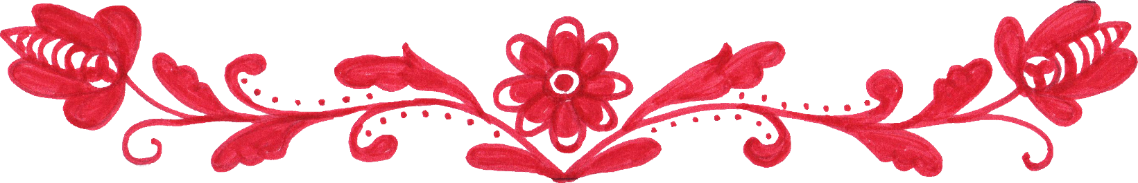 Free Download - Red Flower Border Design (1641x265)