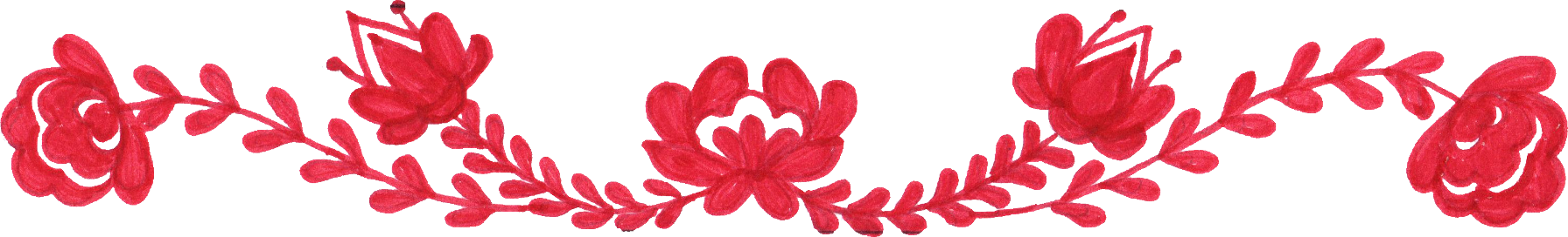 Free Download - Red Floral Border Png (1792x272)