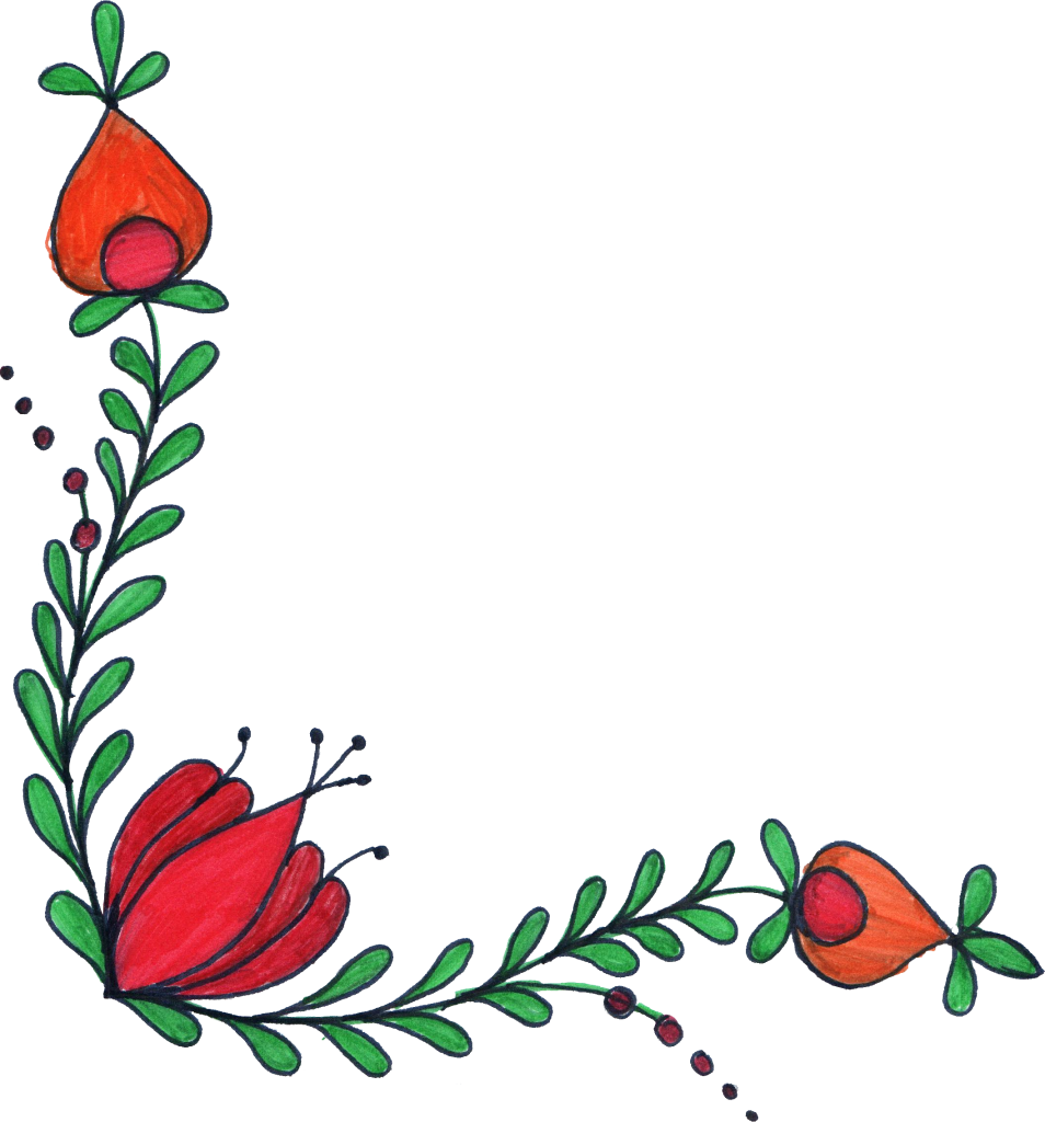 5 Flower Corner Drawing Onlygfx Com Make Clip Art Transparent - Flower Drawing Transparent (954x1024)