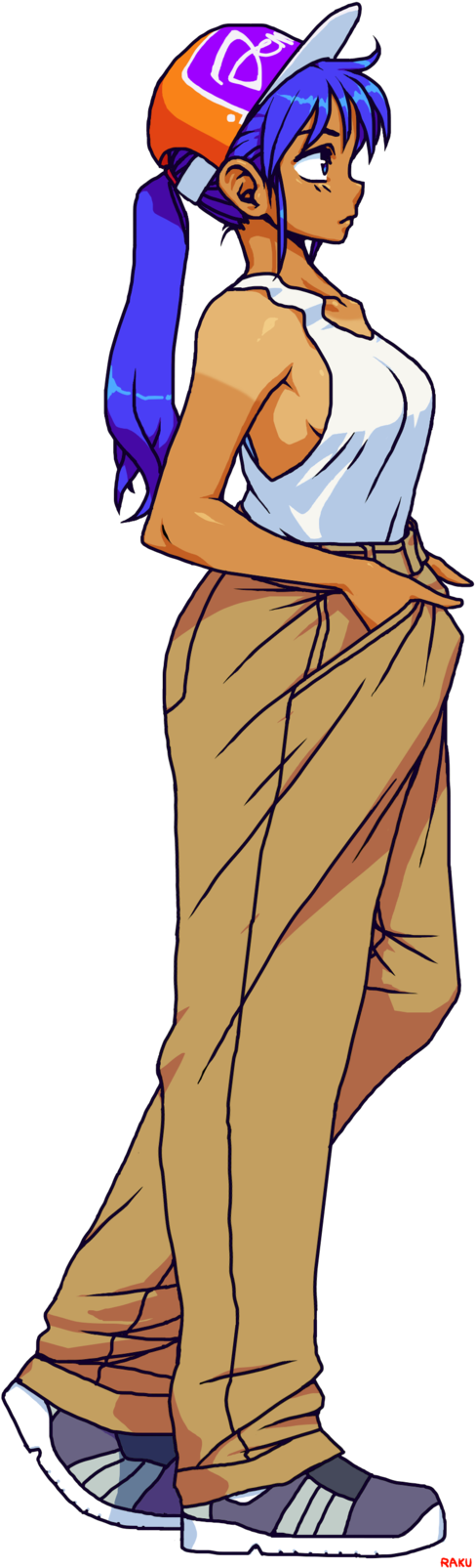 Baggy Pants By Rakugaki - Anime Girl With Baggy Pants (489x1630)