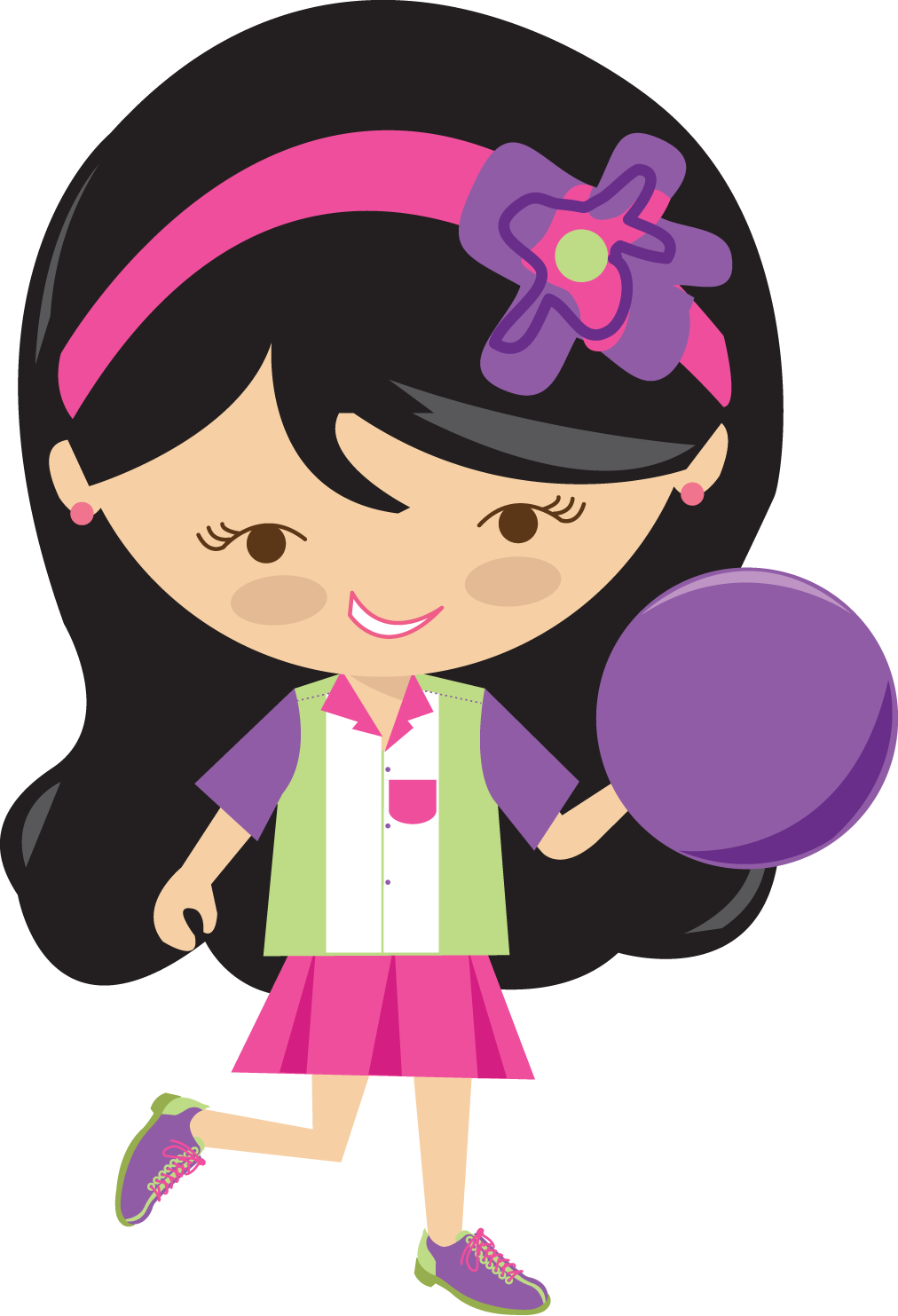 Bowling Girl Clip Art (1012x1483)
