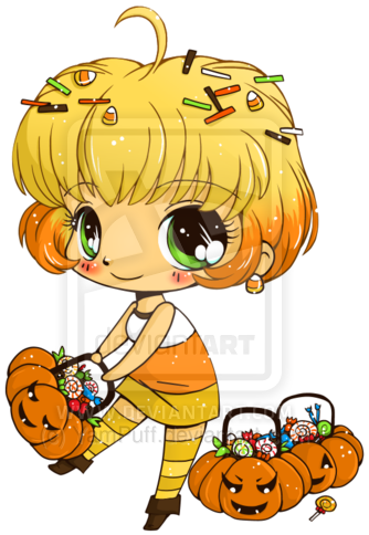 Final Of Three Lovely Sweet Chibi Commissions For I'm - Chibi Candy Girls Cartoon (400x496)