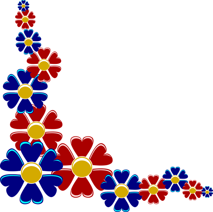 Flower Border Png 15, - Project Front Page Design (722x720)