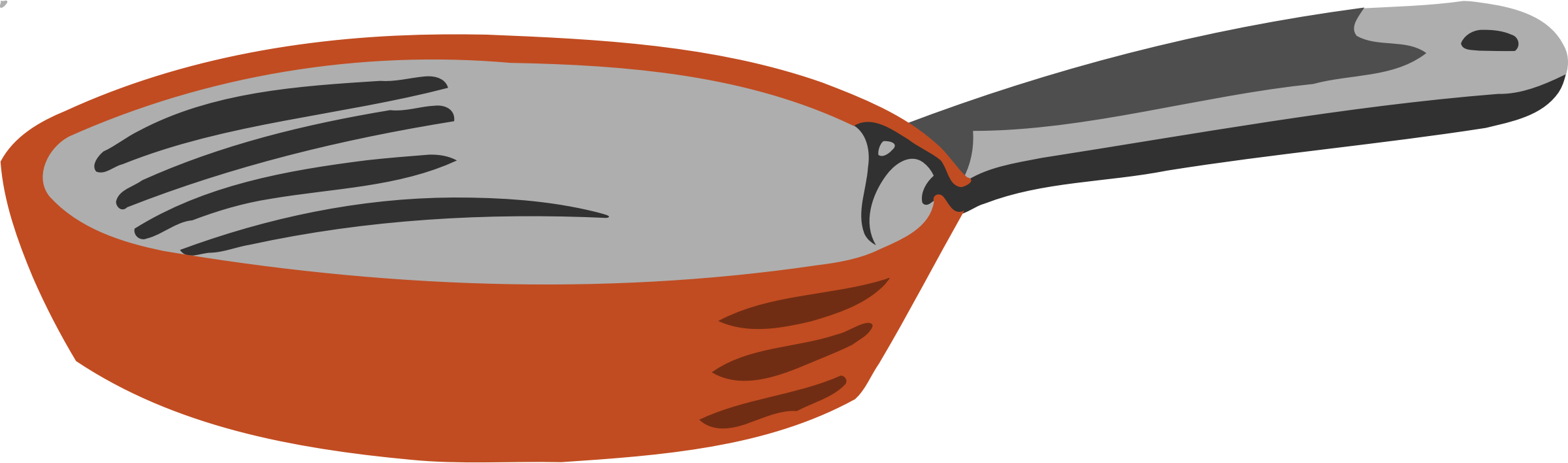 Frying Pan Kitchen Utensil Clip Art - Frying Pan Kitchen Utensil Clip Art (2542x750)