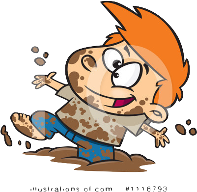 Wear An Apron While Cooking Unless You Want Your Clothes - Cartoon Boy Having Fun (400x420)