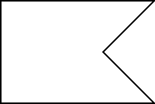 Free Vector Flag Shape Swallowtail Clip Art - Shape Of A Flag (600x402)