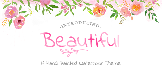 Beautiful Logo - Hand Painted Flowers Template (616x261)