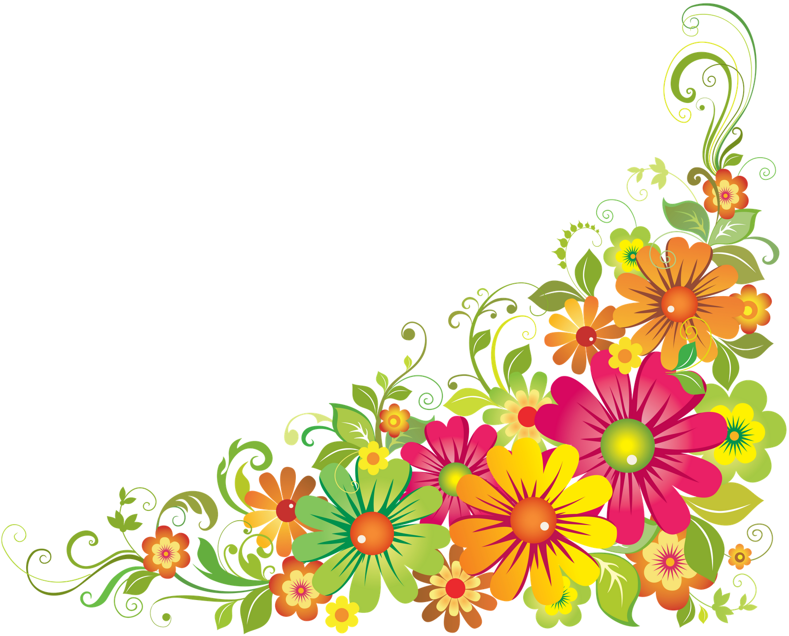Flower Psd Via - Flower Border Clipart (1600x1291)