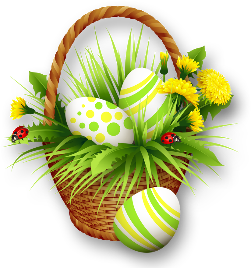 Easter Basket Bunny Png Clipart - Easter Png Transparent (1600x900)