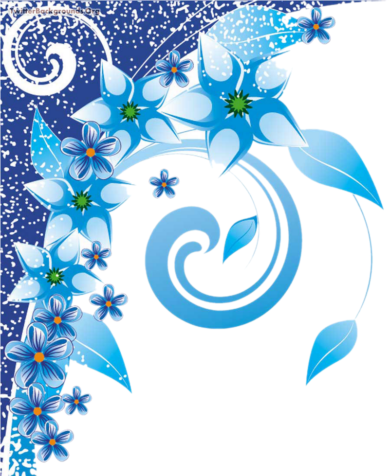 Floral Swirls Photoshop Background Png - Blue Flower Background Designs (1600x978)