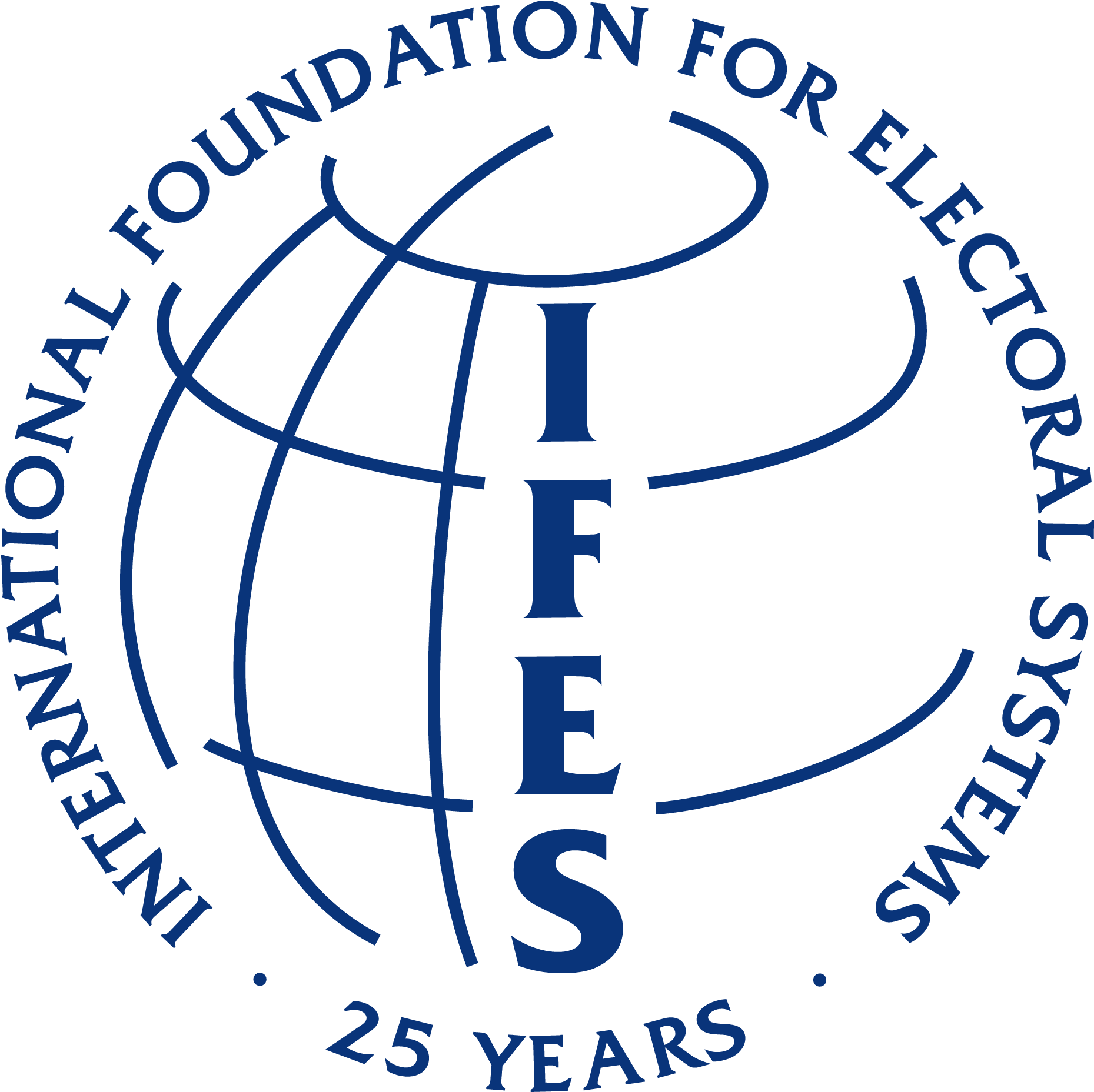 25th Globe Logo Blue - International Foundation For Electoral Systems (1875x1875)