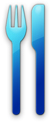 Knife Clipart Blue - Blue Knife And Fork (420x420)