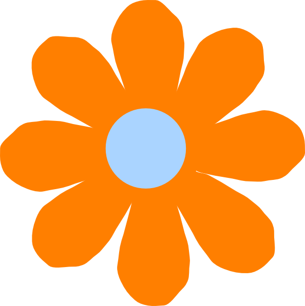 Orange Flower Clipart - Flowers Clipart Orange (594x597)
