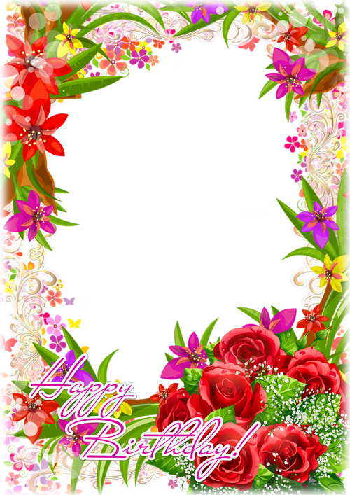 Happy Birthday Frame Png - Transparent Happy Birthday Frame (500x707)