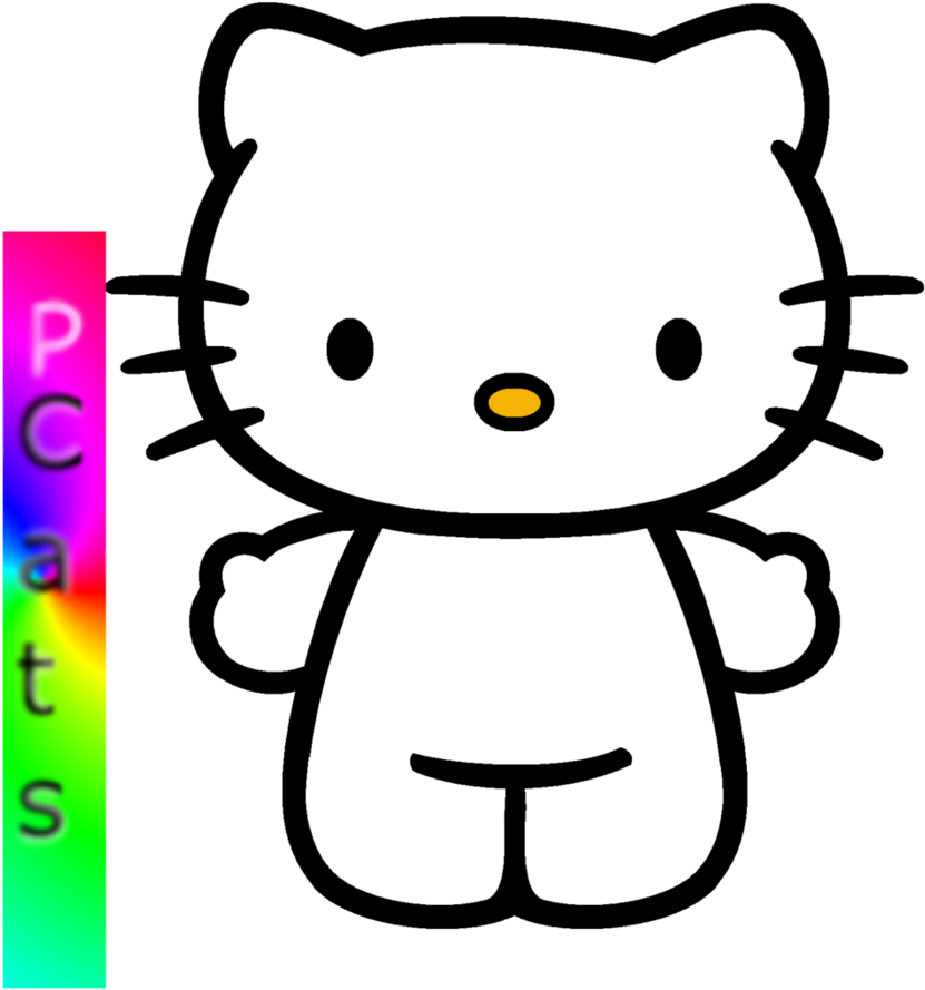 Free Anime Body Template - Hello Kitty Clipart Png (894x894)