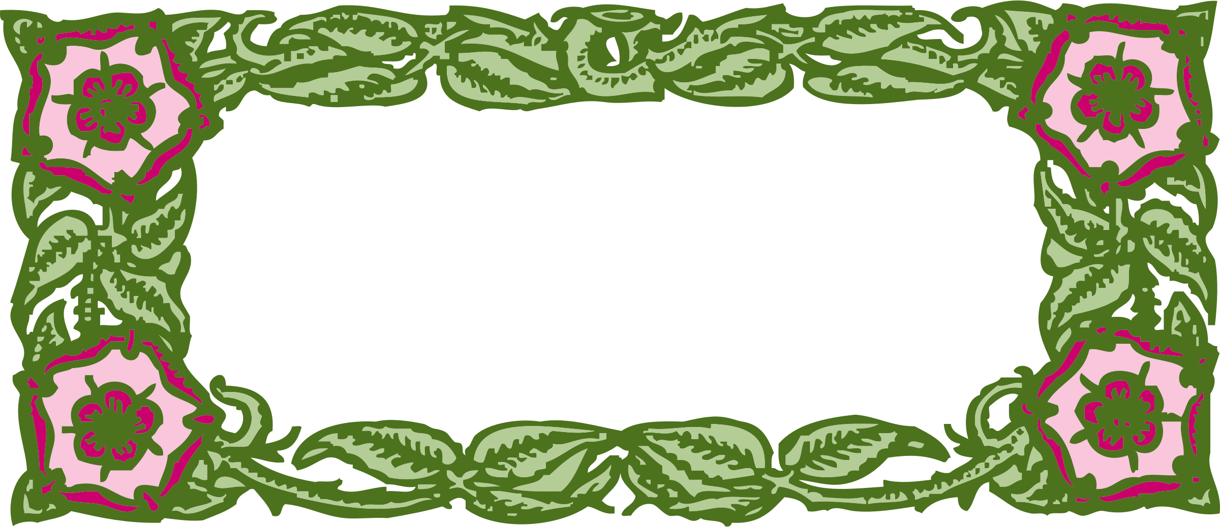 This Free Icons Png Design Of Floral Frame - Flora And Fauna: A Coloring Book For Adults (2400x1038)