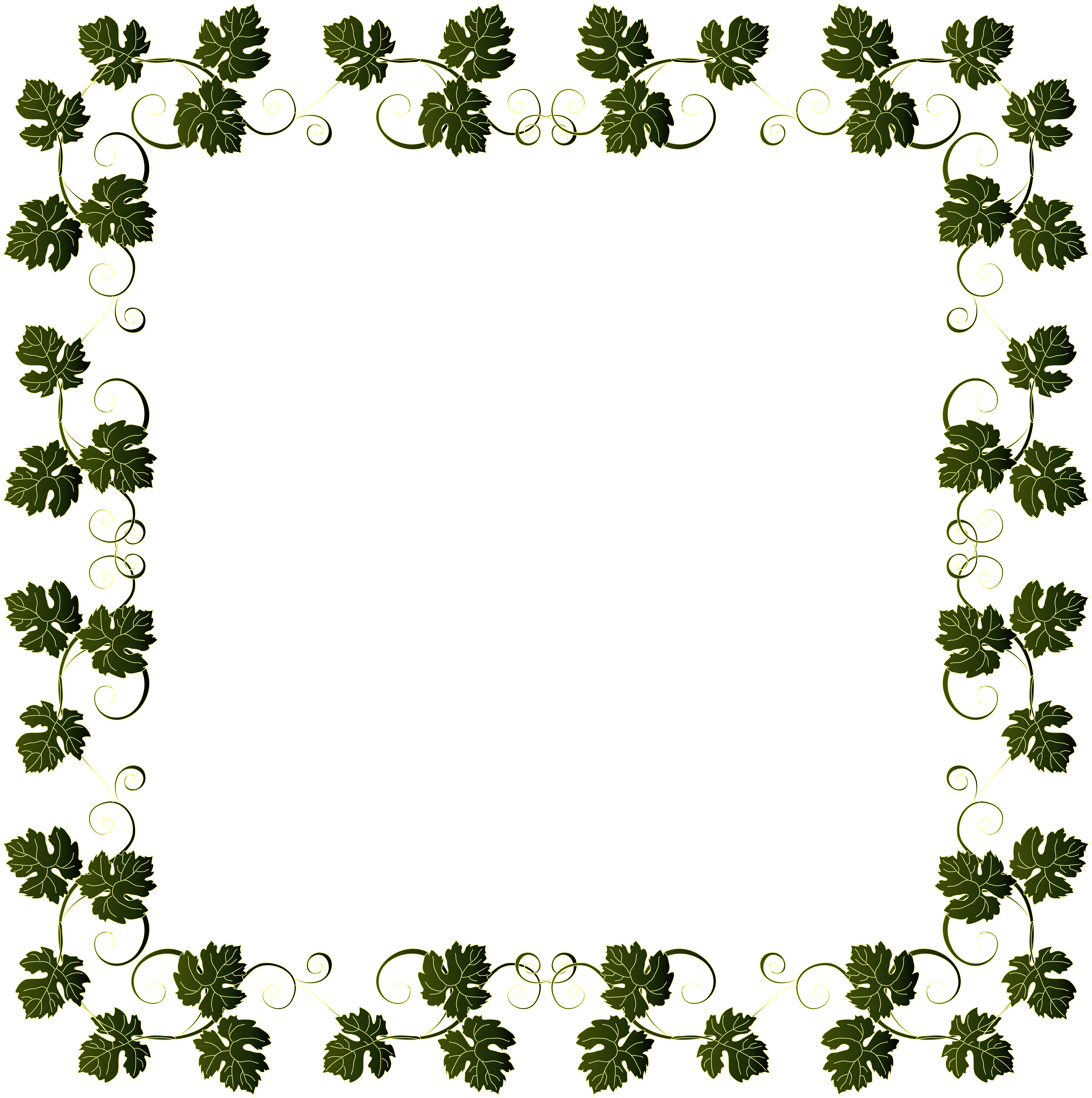 Vine Page Border Beautiful Vine Border Frame Png Clip - Vine Page Border Beautiful Vine Border Frame Png Clip (7955x8000)