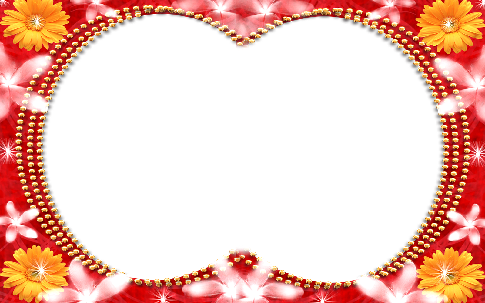 Love Frame Transparent - Flower Love Frame Png (1600x1000)