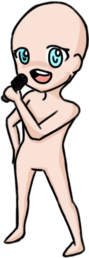 Singing Chibi Base With Color By Kittyangelz3 - Cartoon (350x600)