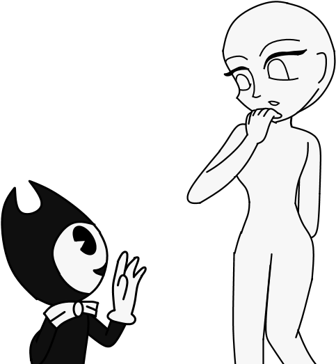 Bendy And Girl Oc Base 1 By Aneesahthehedgehog On Deviantart - Base Bendy And Ink Machine (800x600)