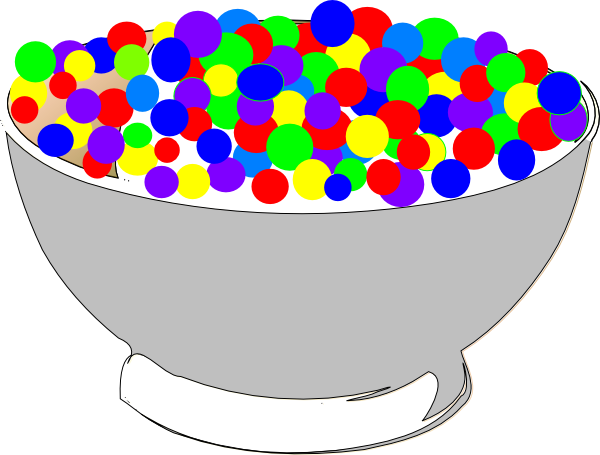 Bowl Of Colorful Cereal Clip Art At Clker - Cereal Bowl Clipart (600x455)